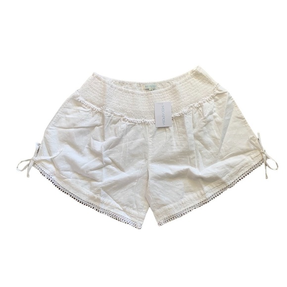 MODAPOSA NWT Catania White 100% Cotton Shorts with Ribbon Details Size Medium - Picture 11 of 12